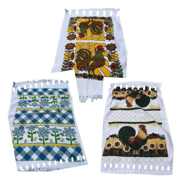 Lot of 3 vintage kitchen towels - Picture 1 of 12